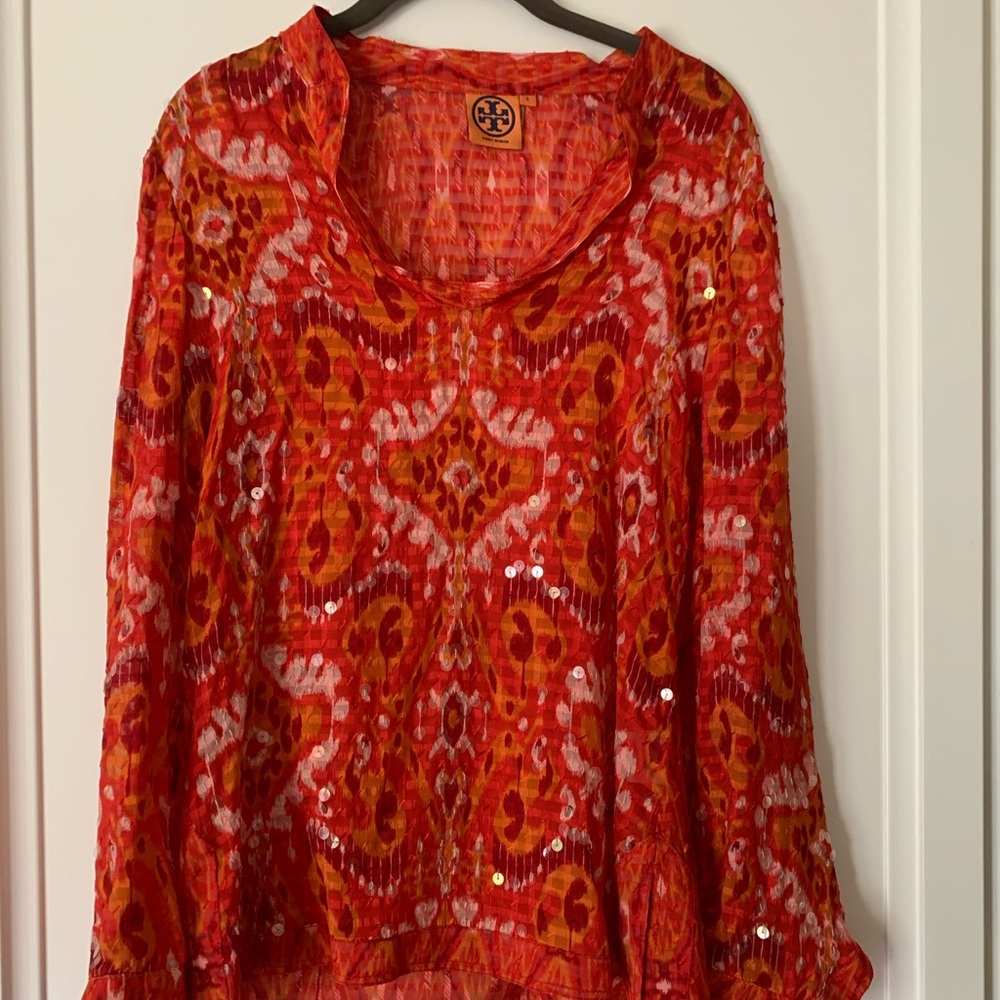 Tory Birch Multi Color embellished  size 8 tunic